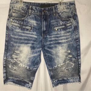 Decibel Mens distressed denim cut off shirts Size 34